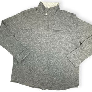 HORNY TOAD Men’s Gray Wool Blend Quarter-Zip Pullover Sweater Size Large